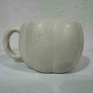 White Ceramic Pumpkin Mug Coffee Tea Cup Fall Autumn Decor Kitchen Drinkware